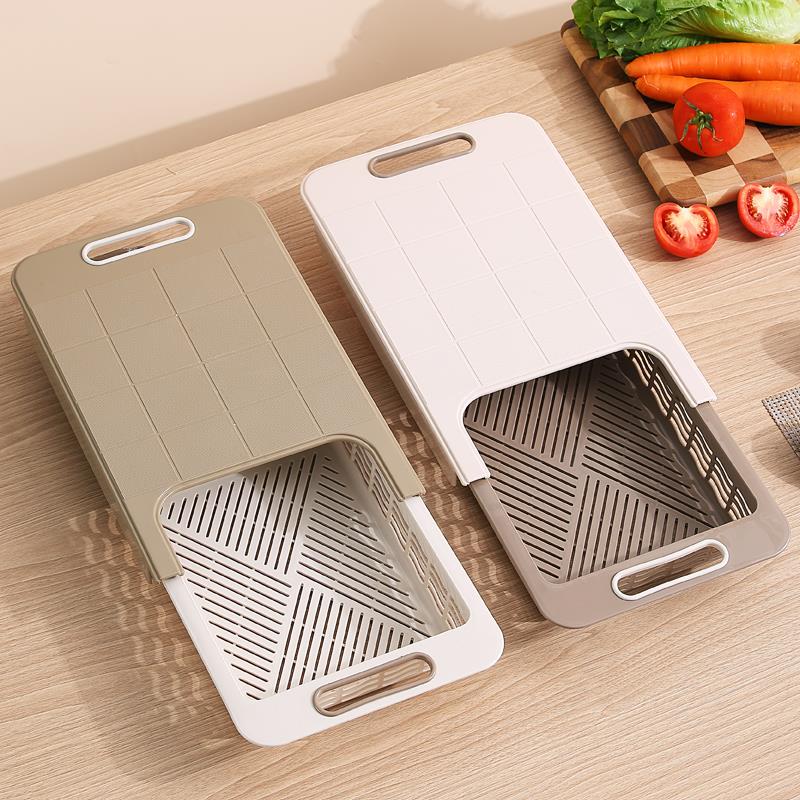 创意厨房伸缩多功能水槽切菜板切水果蔬菜砧板小案板沥水收纳篮子