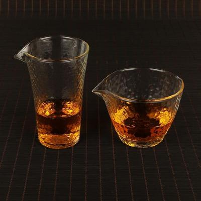 锤纹耐热玻璃公道杯茶海茶隔板功夫茶具公道杯男杯茶道加厚
