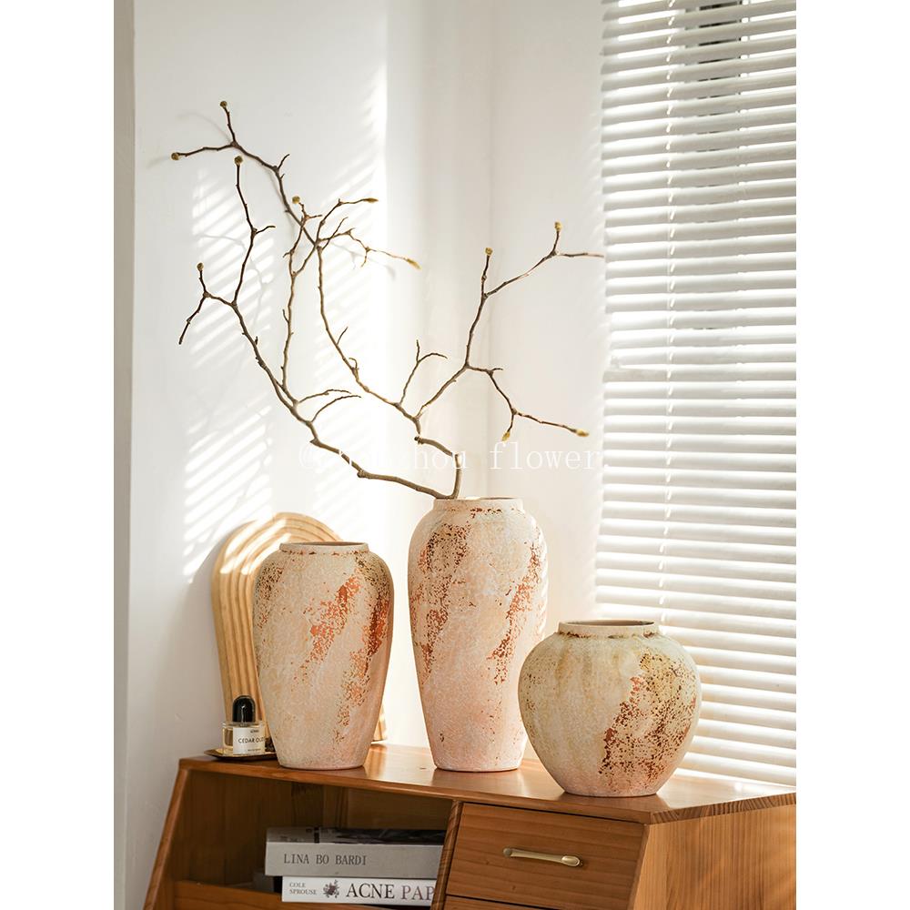 花瓶装饰客厅插花陶瓷无障碍豪华高端陶罐Wabi-Sabi风格禅宗覆古