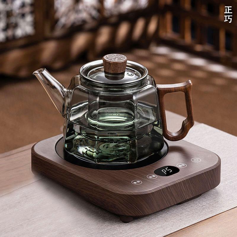 玻璃煮茶壶耐高温过滤木把泡茶壶家用电陶炉新款煮茶器茶具套装