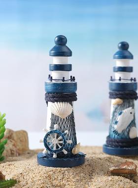地中海做旧灯塔摆件模型景观造景装饰品海边旅游纪念品拍摄影道具