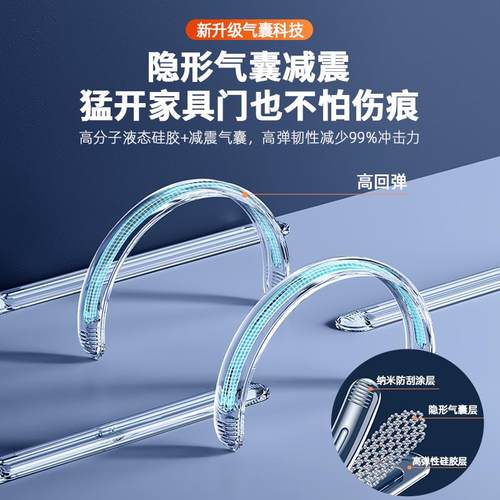 防撞贴门把手保护垫硅胶条衣柜门背后门档窗户马桶盖静音防碰撞套