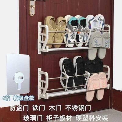 防盗门磁吸鞋架免钉门后省空间磁铁吸在门上悬挂式收纳放鞋的架子