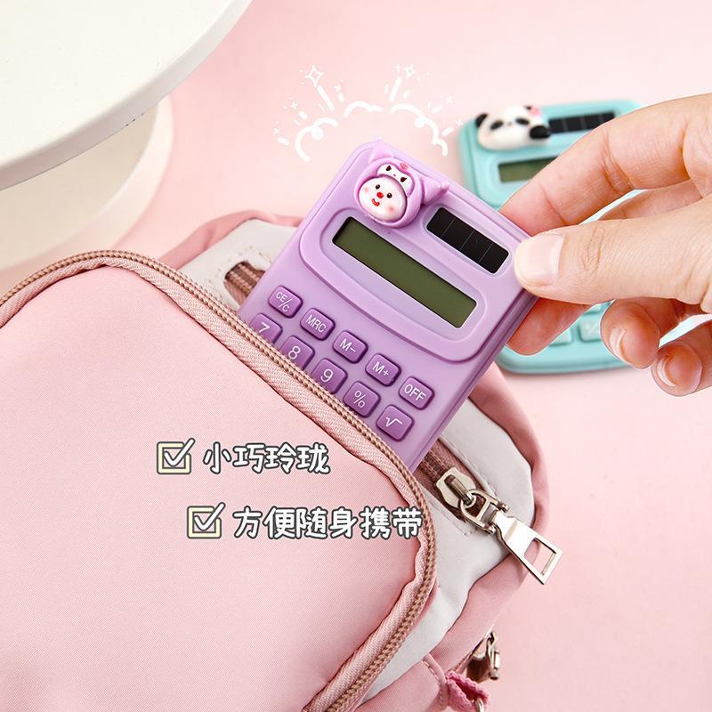 马卡龙色小计算器学生专用小学迷你随身便携式高颜值计算机家用小型小学生儿童款学习计算机器小号记算机算器