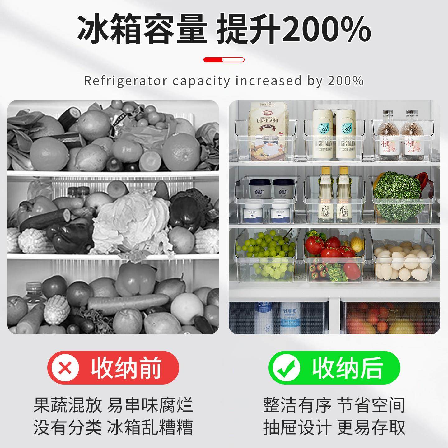 冰箱收纳盒整理盒保鲜盒食品级冰箱储物专用整理神器鸡蛋冷冻分装,收纳整理,食物收纳盒,淘宝优惠券,粉丝福利购,淘宝优惠卷