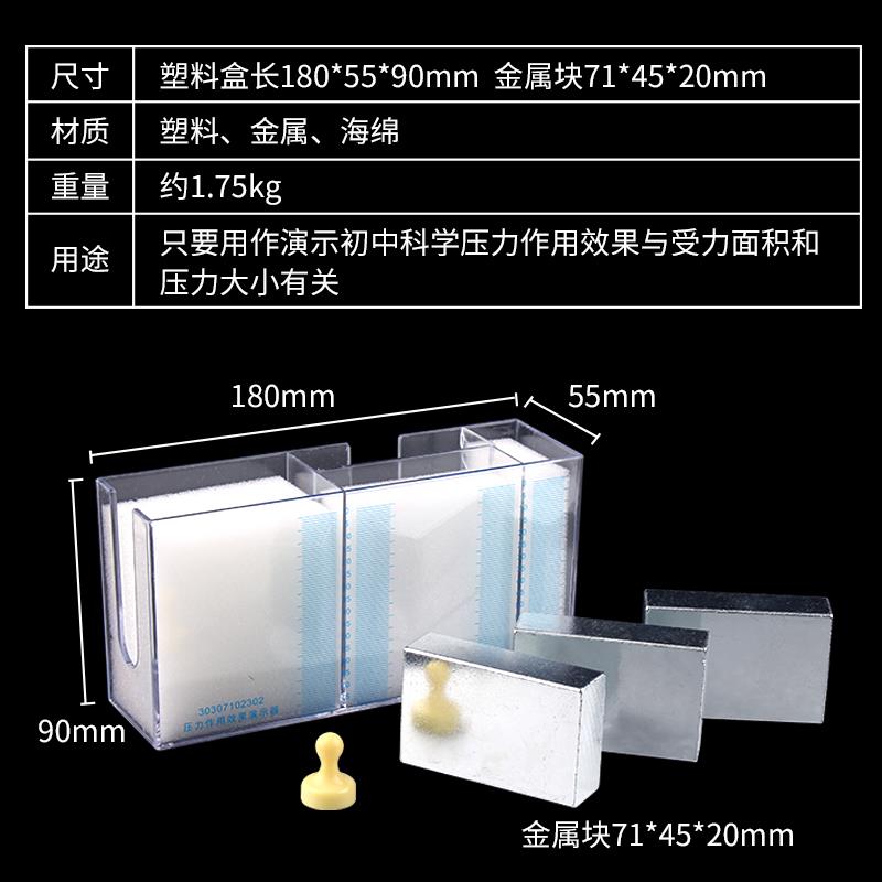 压力作用效果演示器新课表压力大小压强与受力面积的关系初中物理力学实验器材教学仪器教具压力压强演示器