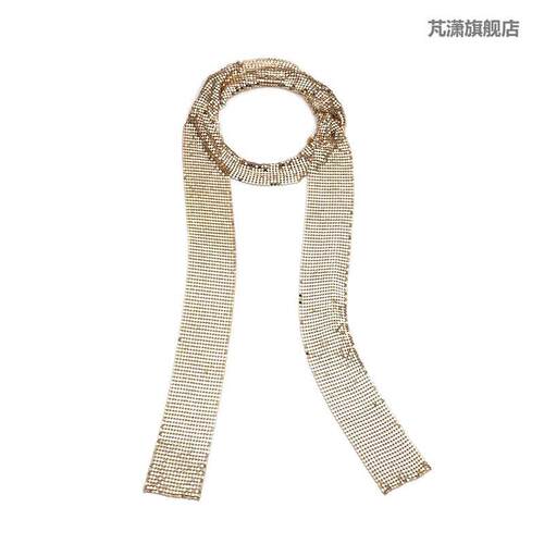 欧美跨境配饰新品个简炼约长性款铝炼项饰品时围脖尚项女爆品