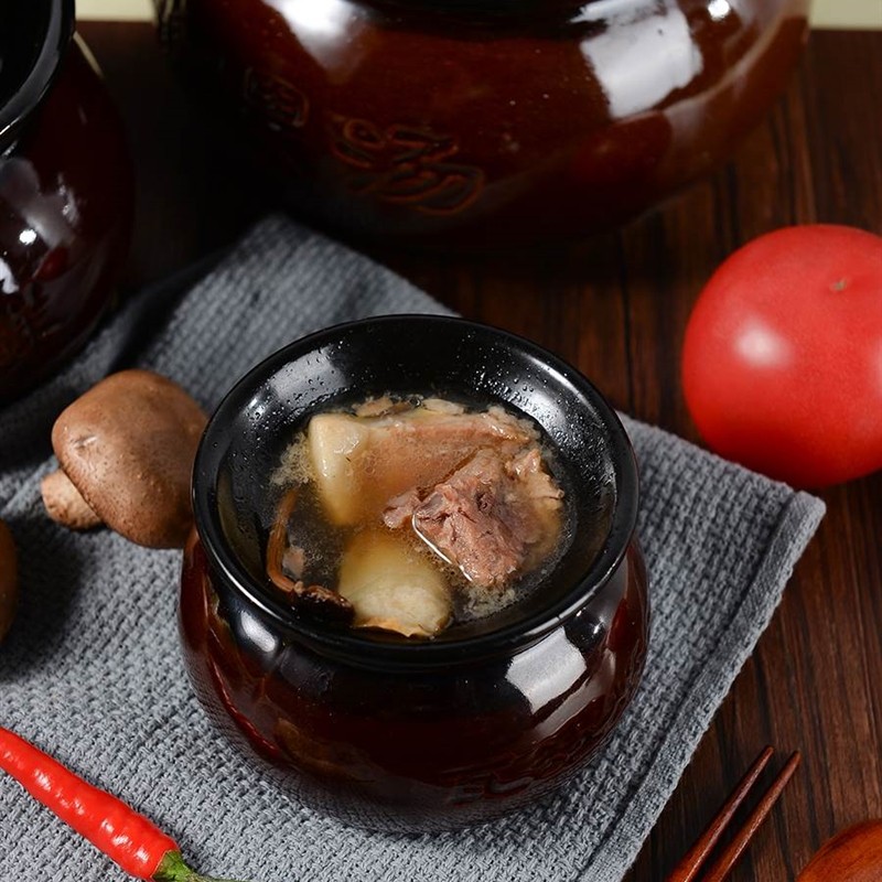 瓦罐煨汤小瓦罐陶瓷带盖子隔水炖盅汤煲汤盅砂锅炖锅酒店餐具家用