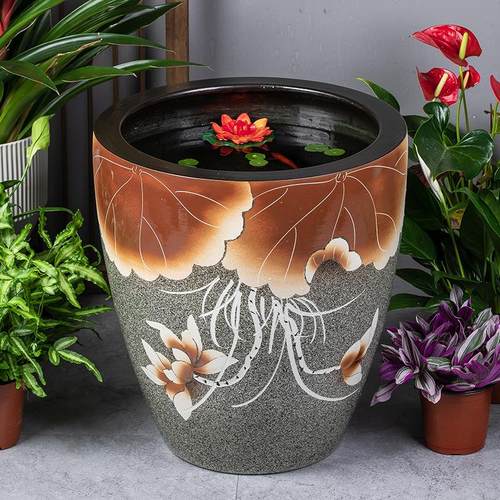 加高陶瓷大缸古法养鱼客厅