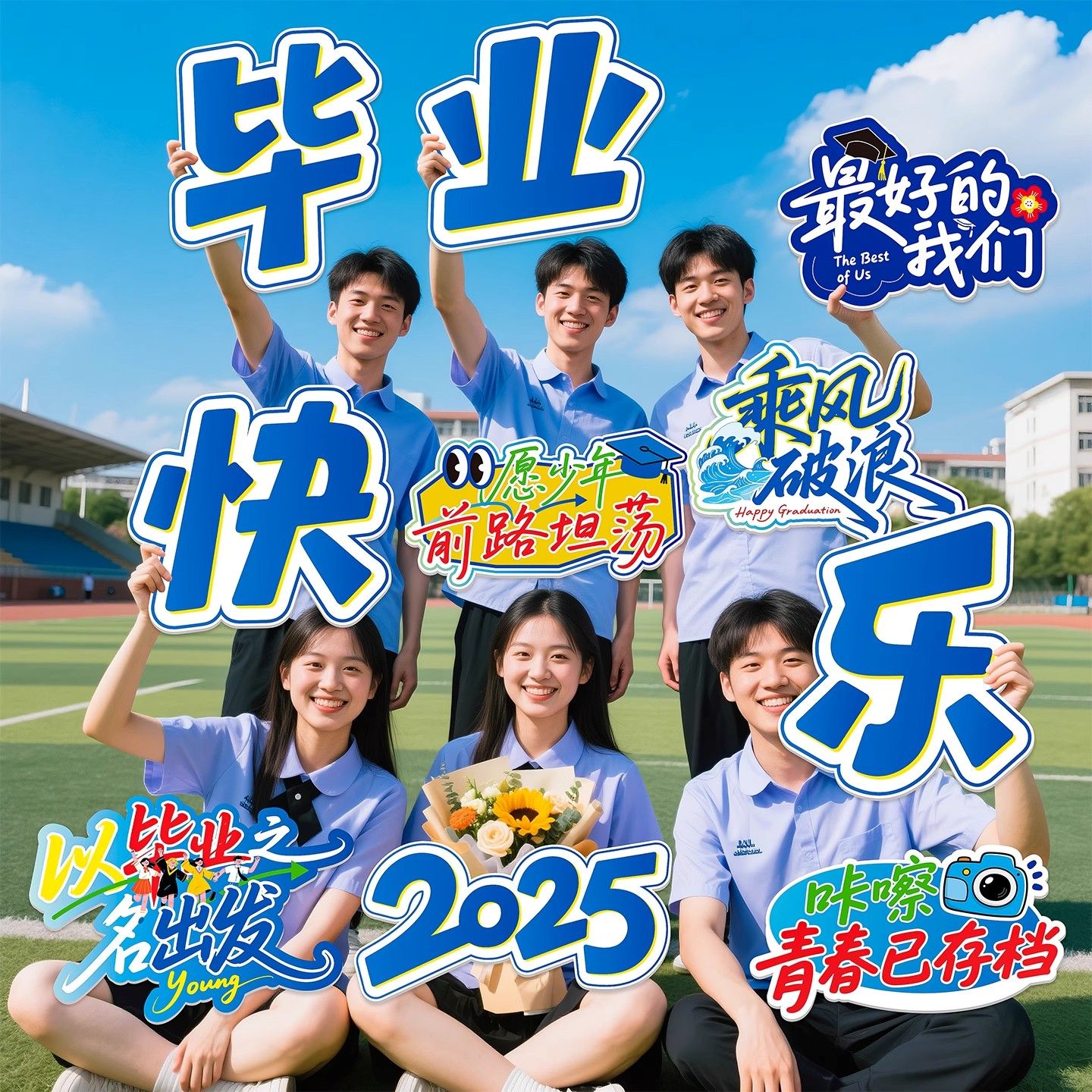 畢業(yè)快樂手舉牌拍照道具裝飾大學(xué)畢業(yè)季合照影手持道具氛圍感布置