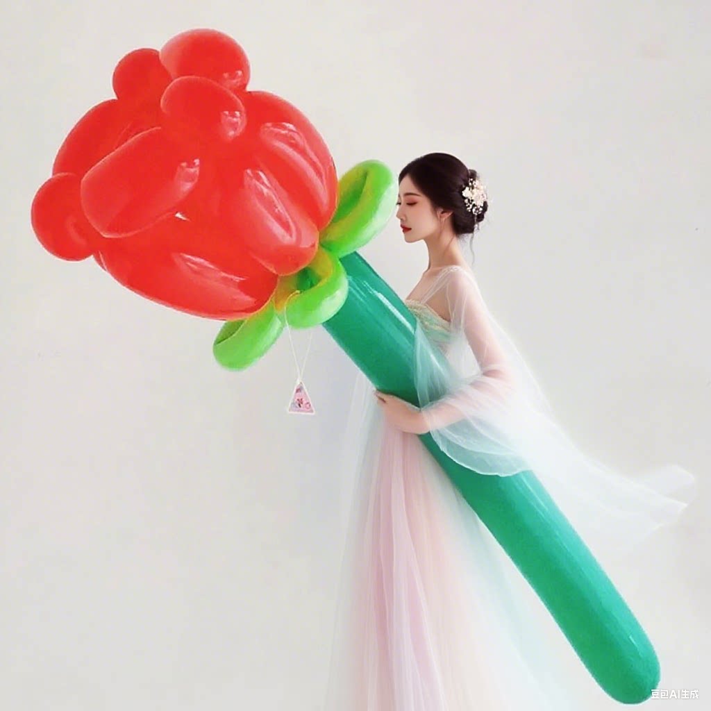 巨型玫瑰花DIY气球花束男女朋友生日装饰场景布毕业氛围拍照道具
