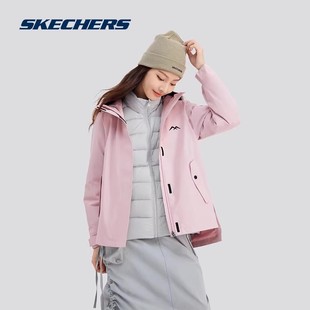 斯凯奇秋冬三合一冲锋衣女保暖羽绒服内胆防风外套登山徒步防泼水