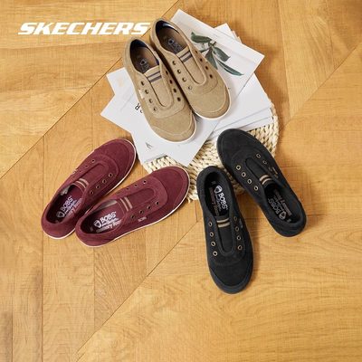 Skechers斯凯奇女鞋秋季新品一脚蹬鞋灯芯绒帆布鞋休闲鞋浅口平跟