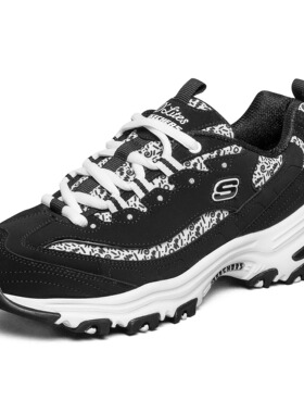 Skechers斯凯奇女鞋复古熊猫鞋轻质缓震透气耐磨运动休闲鞋13169