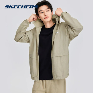 型舒适运动服 Skechers斯凯奇2025春季 新品 男士 梭织连帽外套宽松版