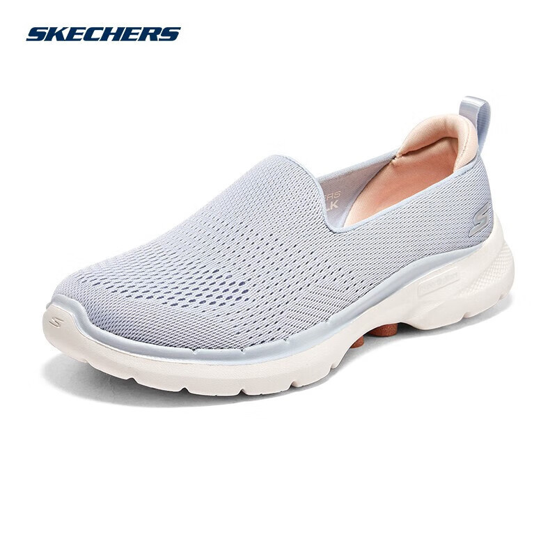 Skechers斯凯奇2024春夏新款透气女鞋一脚蹬经典缓震健步鞋124571