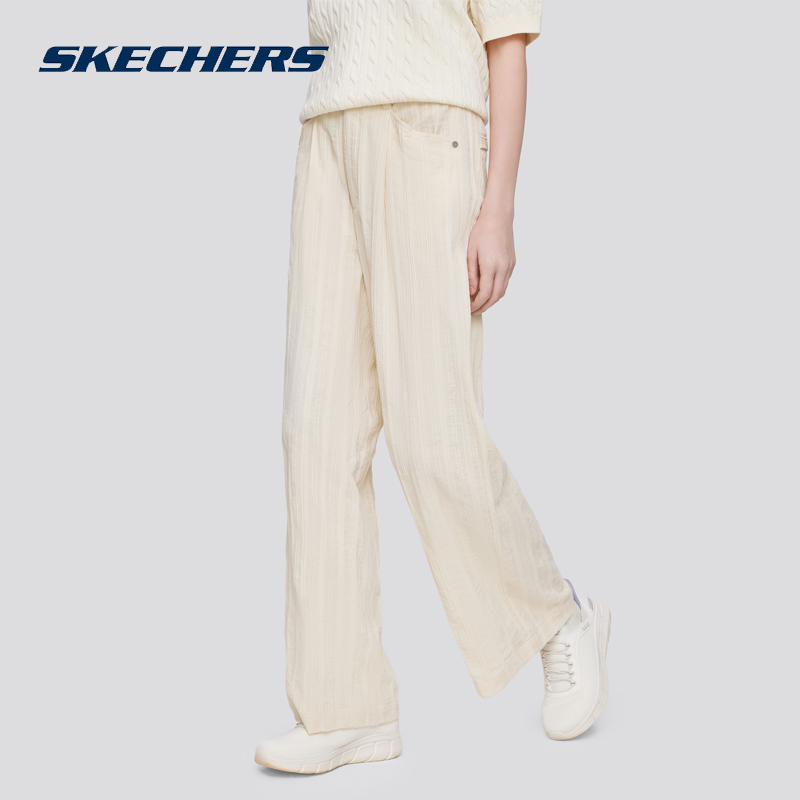 斯凯奇女裤休闲裤宽松直筒阔腿裤