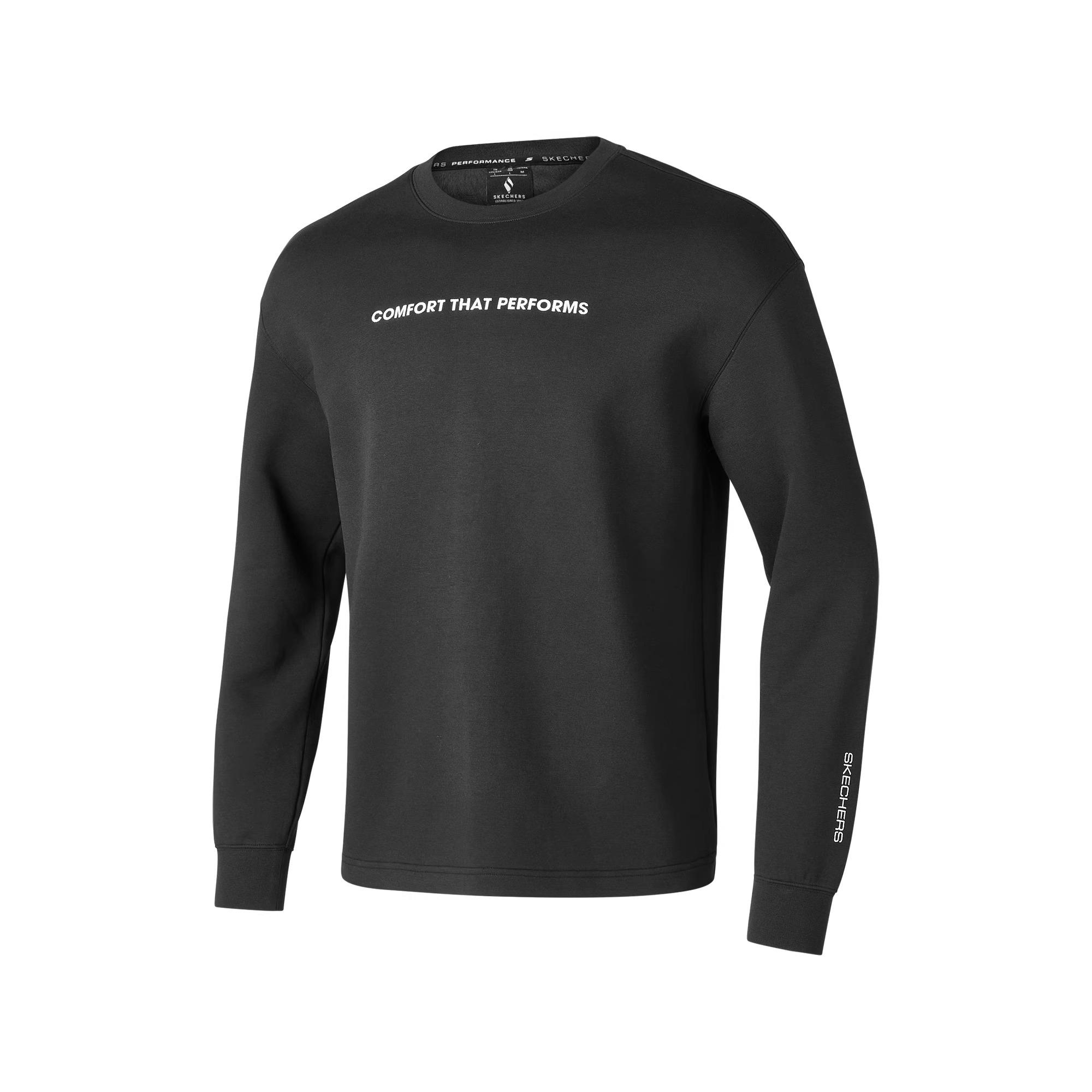 Skechers斯凯奇秋冬新款男士简约百搭休闲卫衣针织套头衫P424M053