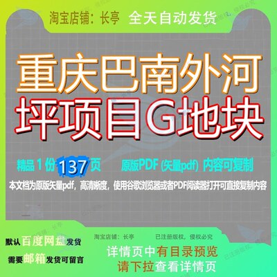 重庆巴南外河坪项目G地块137页 项目资料重庆地块文档优质巴南外