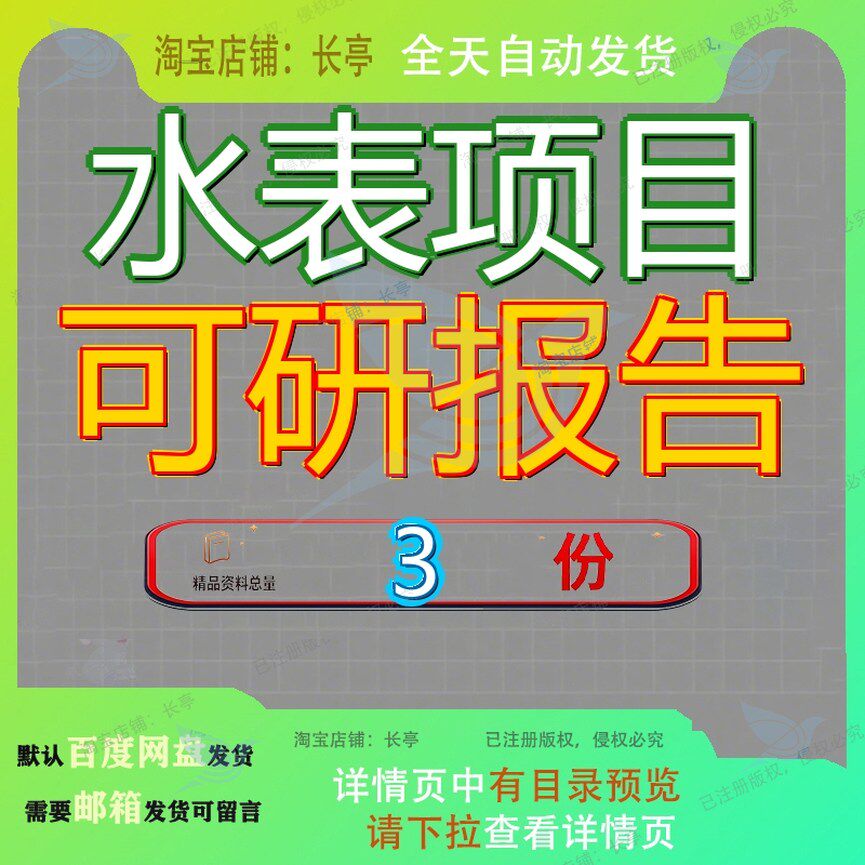 水表项目可研报告 素材参考范本模板资料大全文水表项目可研报告