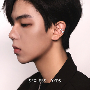 中性风蝴蝶耳夹女无耳洞耳环韩国ins网红款 yyds 高级耳骨夹耳饰男