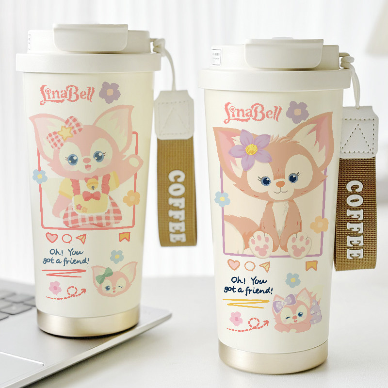 玲娜贝儿咖啡保温杯卡通可爱女学生水杯子狐狸小清新大容量带吸管