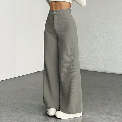 欧美时尚休闲宽松高腰阔腿裤长裤女 Casual Trousers Pants Women