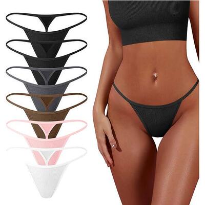 Women Cotton Panties Stretch T-back G-String Thongs Low Rise