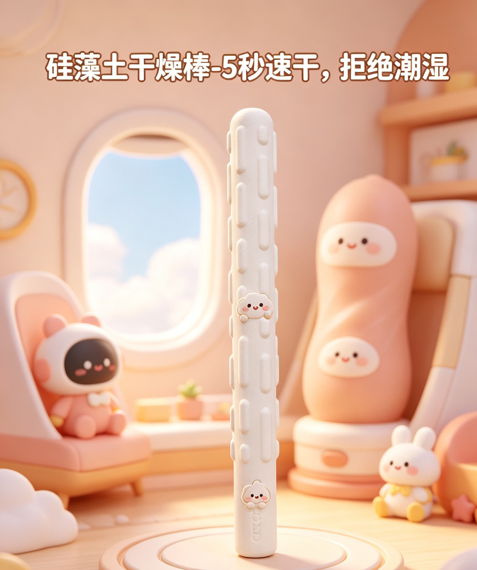 硅藻正品冈山硅藻土干燥棒吸湿杯子速干除湿吸水干燥清洗娃娃防潮