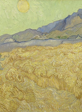 4M 高清大图《麦田与收割者》 Wheatfield with a reaper梵高