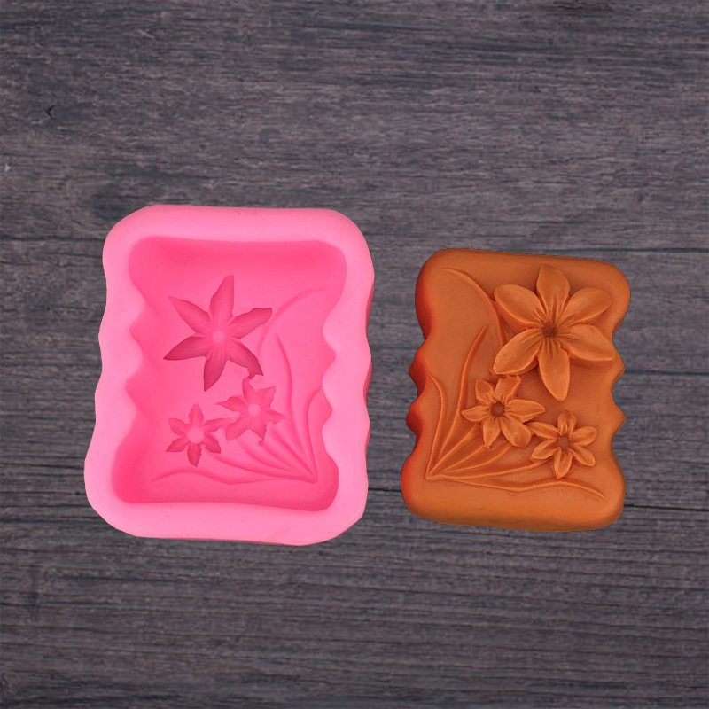 水仙花花朵手工皂硅胶模具 diy曲边香皂模 创意网红磨