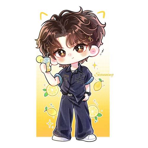 新款田栩宁立牌周边柠檬水可爱q版亚克力钥匙扣桌面摆件书包挂件