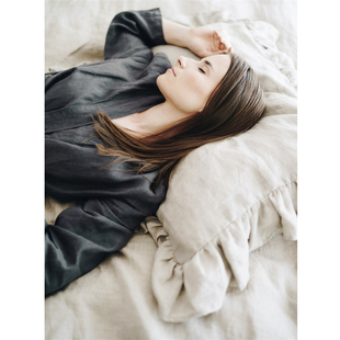 外贸清仓亚麻纯色荷叶边枕套女生公主风花边枕头套亲肤成人单支装