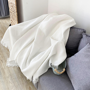 棉麻简约风纯色办公室午睡空调毯子沙发盖毯儿童小毛毯亲肤高级感