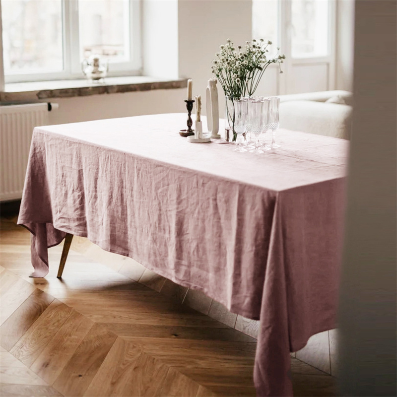 轻奢高级感纯色亚麻桌布氛围感长方形会议室台布餐桌布桌旗可定制