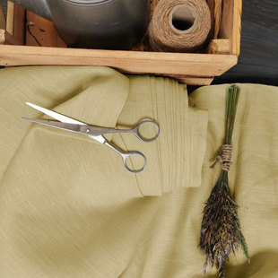 出口法国纯色纯亚麻高端手工布料床品服装 窗帘水洗柔软面料可定制