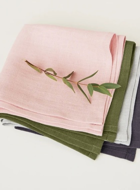 简约高级感家用纯色亚麻西餐巾32X44cm餐厅咖啡厅餐垫擦口布定制