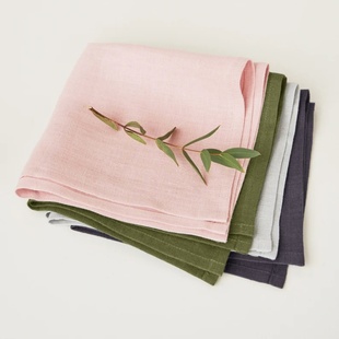 简约高级感家用纯色亚麻西餐巾32X44cm餐厅咖啡厅餐垫擦口布定制