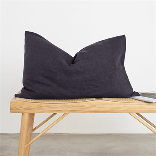 74单支装 透气枕头套成人48 可定制 薄款 出口剩余纯色亚麻枕套夏季