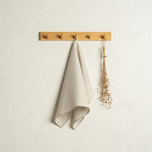 100%亚麻手帕纯色厨房抹布挂式擦碗布卫生间擦手巾35X55CM单条装