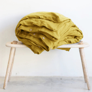 北欧轻奢风纯色水洗亚麻被套单件双人200 200单人被单 230被罩150