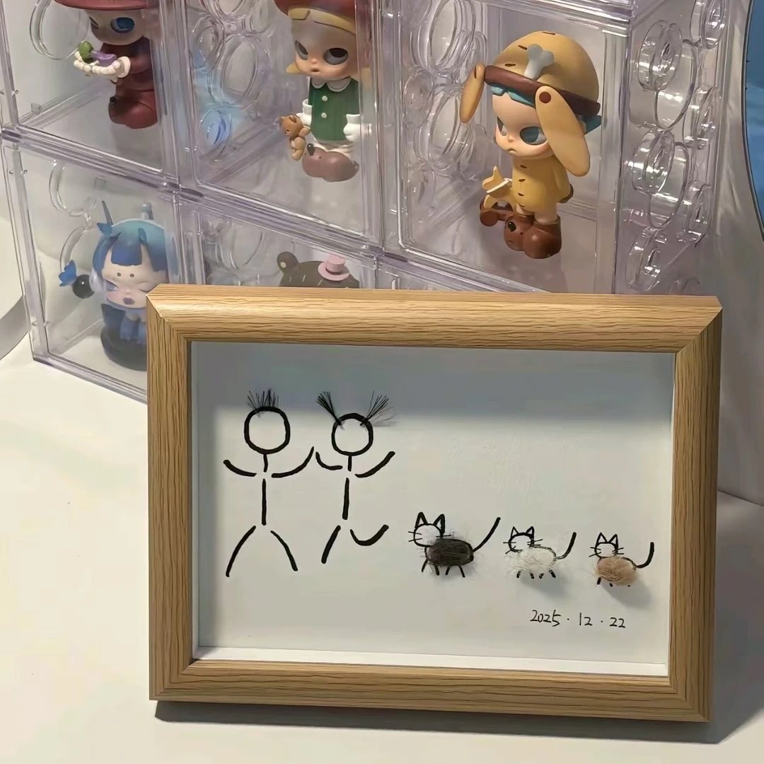 情侣小猫小狗毛发相框DIY手工摆件宠物纪念抖音同款,服饰配件/皮带/帽子/围巾,DIY编织材料包,淘宝优惠券,粉丝福利购,淘宝优惠卷