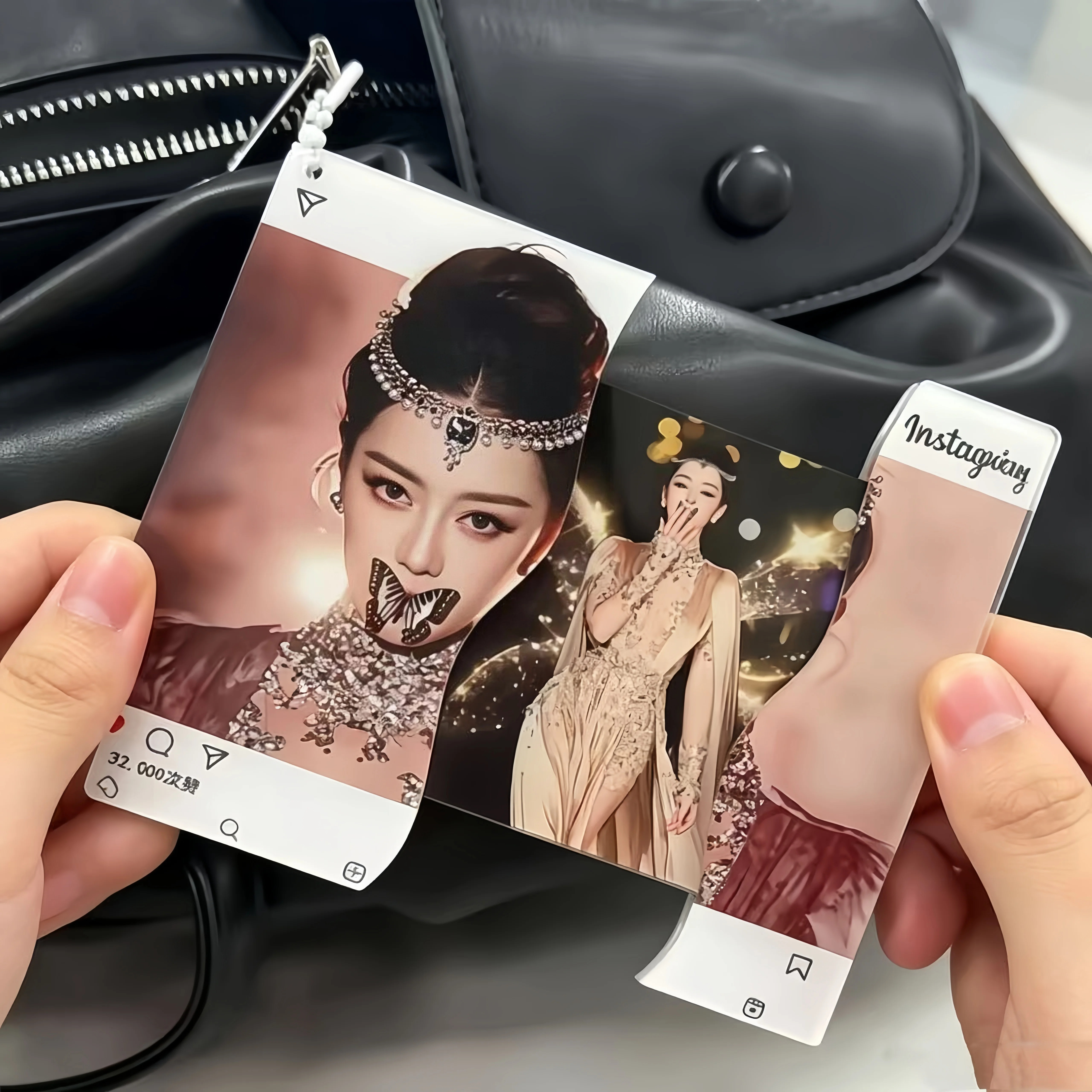迪丽热巴红毯抽拉卡蝴蝶放飞妆造亚克力钥匙扣明星周边挂件送女友