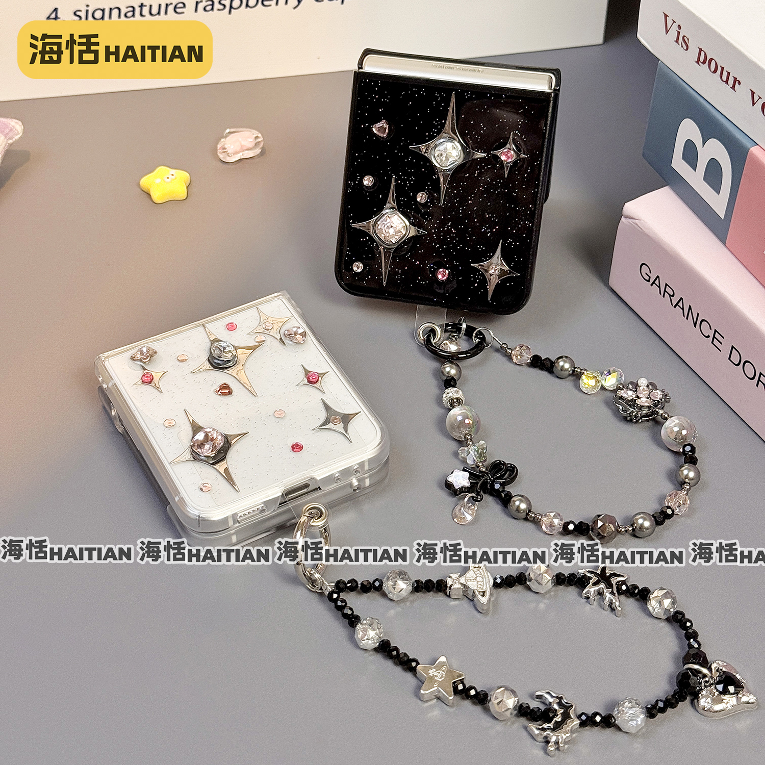 滴胶闪钻星空ins风折叠屏手机壳