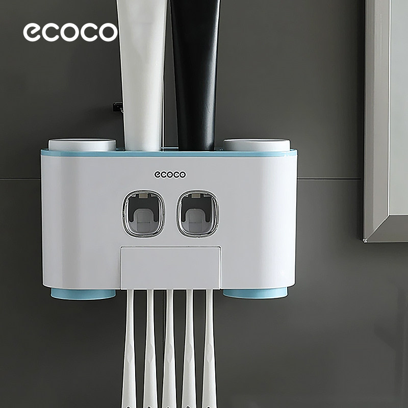 ecoco壁挂牙刷架漱口杯套装