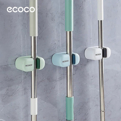 ecoco免打孔壁挂强力拖把夹