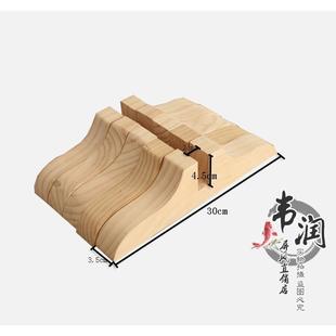 屏风脚固定实木底座隔断玄关座脚支架拉直屏风底座移动推拉可定制