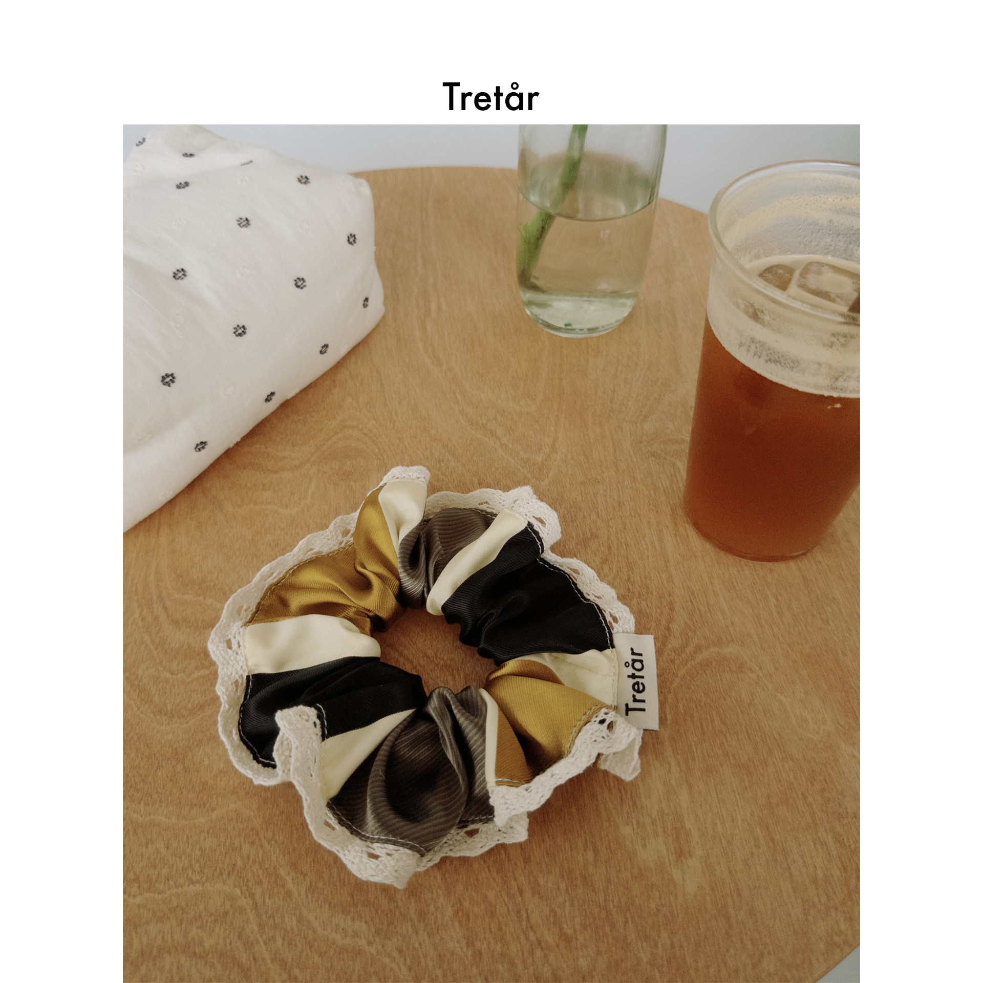 Tretar「黄油绮梦」条纹花边 法式大肠发圈发饰发绳原创设计