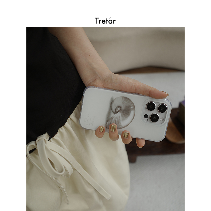 Tretar「流光银螺」双面覆膜 磨砂大孔 IMD手机壳 适用iPhone16Pro