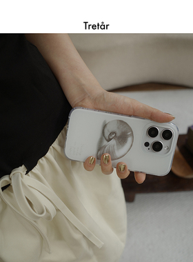 Tretar「流光银螺」双面覆膜 磨砂大孔 IMD手机壳 适用iPhone17Pro